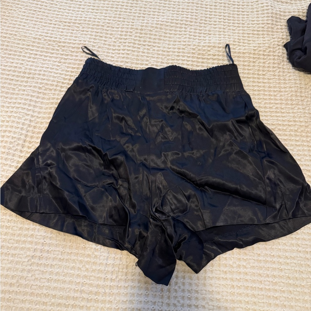 Zara black silky shorts